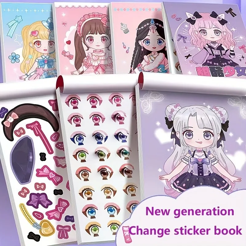 Dress Up Stickerbuch Mädchen Stickerbuch 20 Stück Kleidung passende Aufkleber Cartoon ruhiges Spiel Partygeschenke handgemachtes DIY-Buch