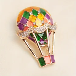 Cute and Elegant Hot Air Balloon Brooch Women Men Collar Clothing Accessories Suit Jewelry