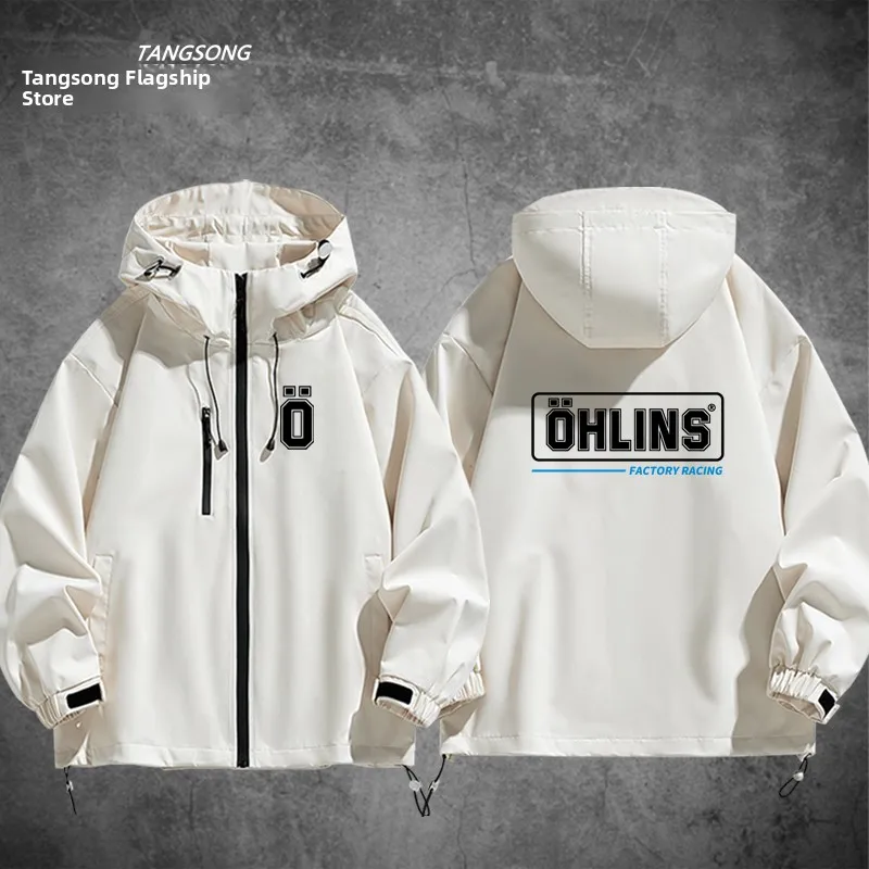 OHLINS Motorcycle Shock Absorber Jacket Modification Men's Women's Trendy Jacket Windproof Polyester Fiber Long Sleeve Zipper... view 2