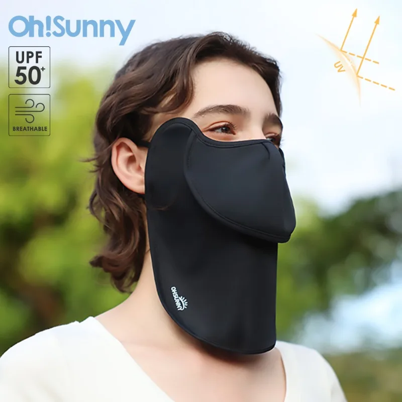 OhSunny Face Mask Protector Anti-UV Women Summer Sun Protective Scarf with Neck UPF2000+ Soft Breathable Washable for Outdoors