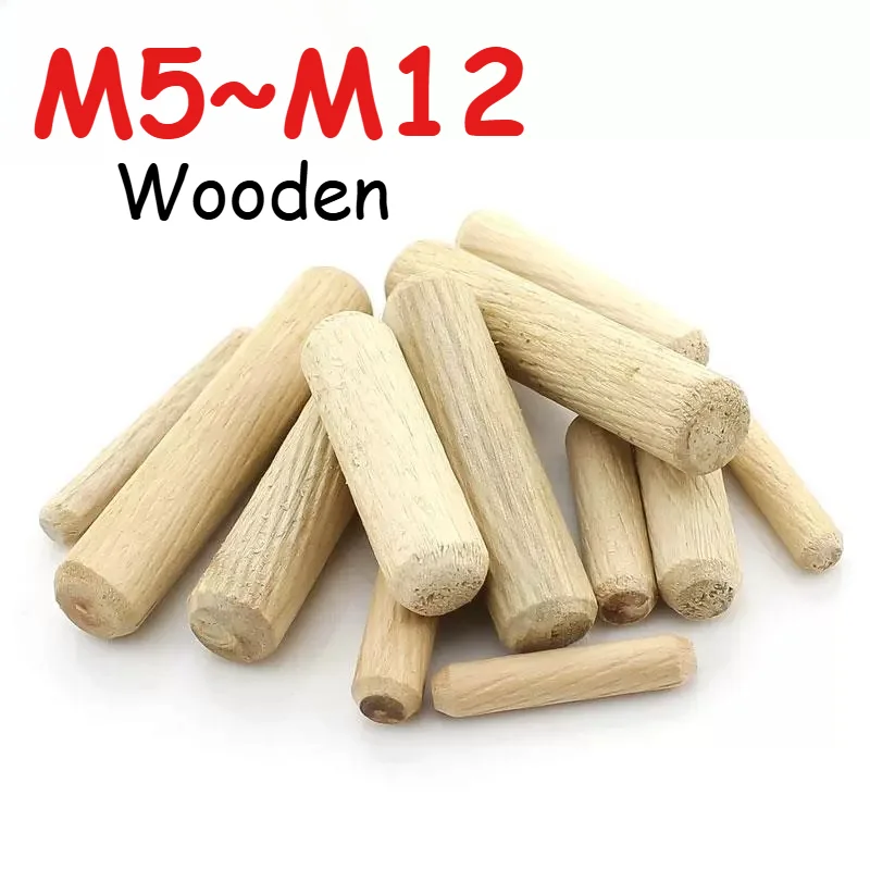 M5 M6 M8 M10 M12 Straight Groove Wooden Dowel Pins Cabinet Drawer Round Fluted Wood Craft Dowel Pin Furniture Fitting