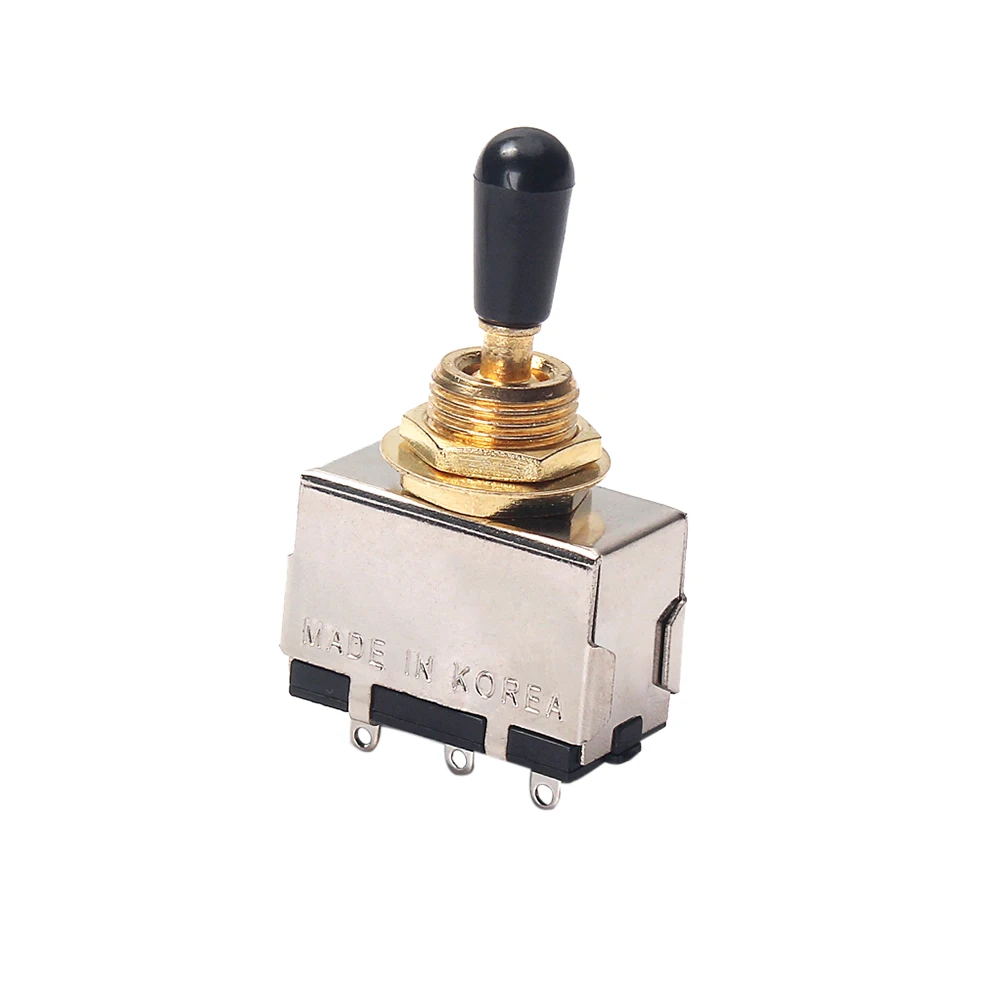 

Premium 3 Way Toggle Switch for Electric Guitar Pickup Selector Black and Gold 48x29x15cm Enclosed Box Type with Knob DIY