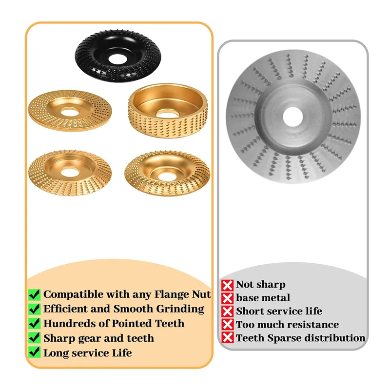 

A20F-11 Piece Wood Carving Disc Angle Grinder Wood Carving Disc Metal For 4Inch Or 4 1/2Inch Angle Grinder