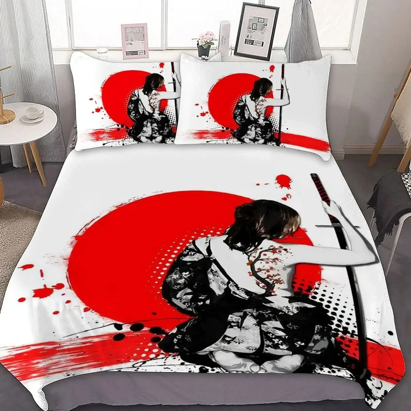 

Japanese Samurai Japan Comfortable Duvet Quilt Cover Pillowcase Bedding Set Children Bedroom Decoration Home Textile