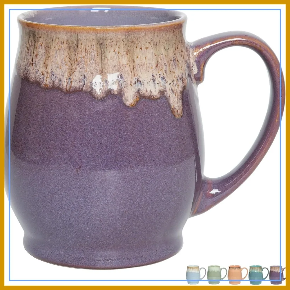 

24 Oz Extra Large Ceramic Coffee Mug, Oversized Tea Cup, Microwave & Dishwasher Safe, Reactive Glaze