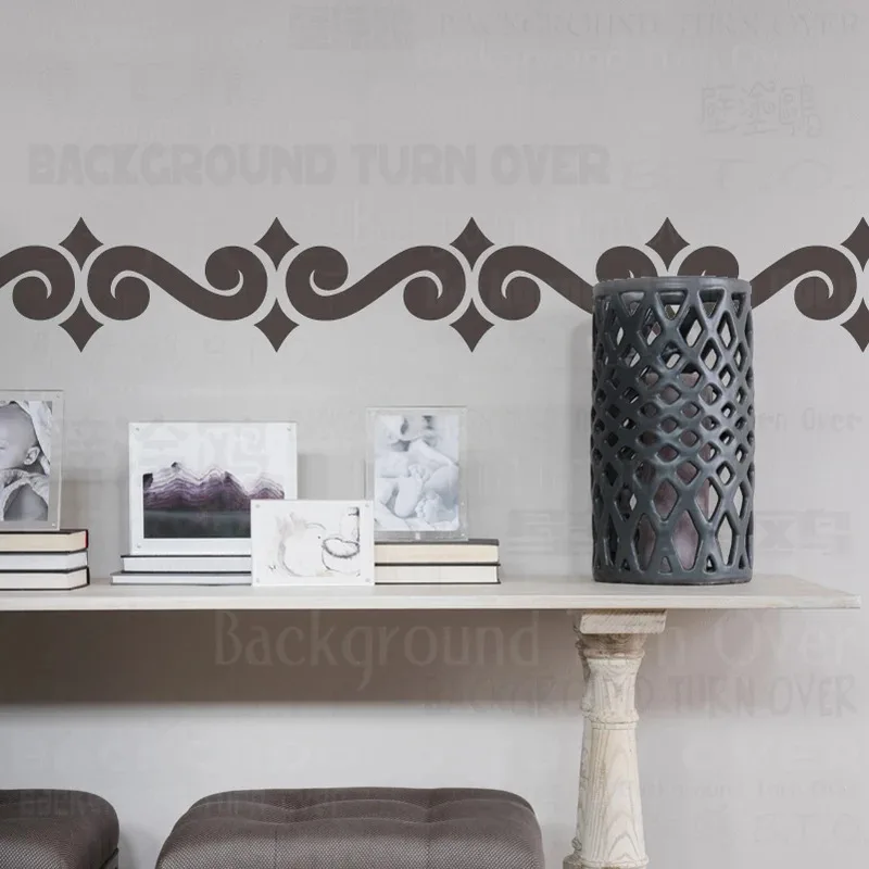 

Настенный трафарет для рисования 43 см-101 см, декоративный шаблон для покраски мишени Listello, винтажный ретро-разделитель, бордюр