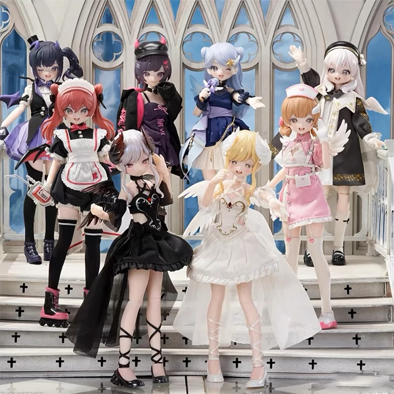 

1/6 Mjd Doll Surprise Box Bjd Doll 6 Point Movaball Anime Action Devil Angel Doll Figure Nurse Doll Pvc Statue Decoration Girls