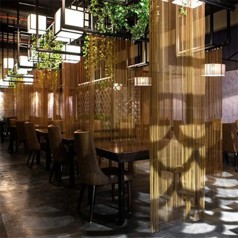 مخصص. ديكور لفائف معدنية سبائك الألومنيوم سلك شاشة شبكة ستارة السقف سلسلة ربط قطاع الستائر الديكور الداخلي