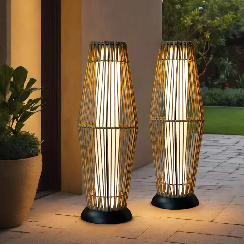 2-Piece large solar freestanding garden light for outdoor patios, backyards, and home decor