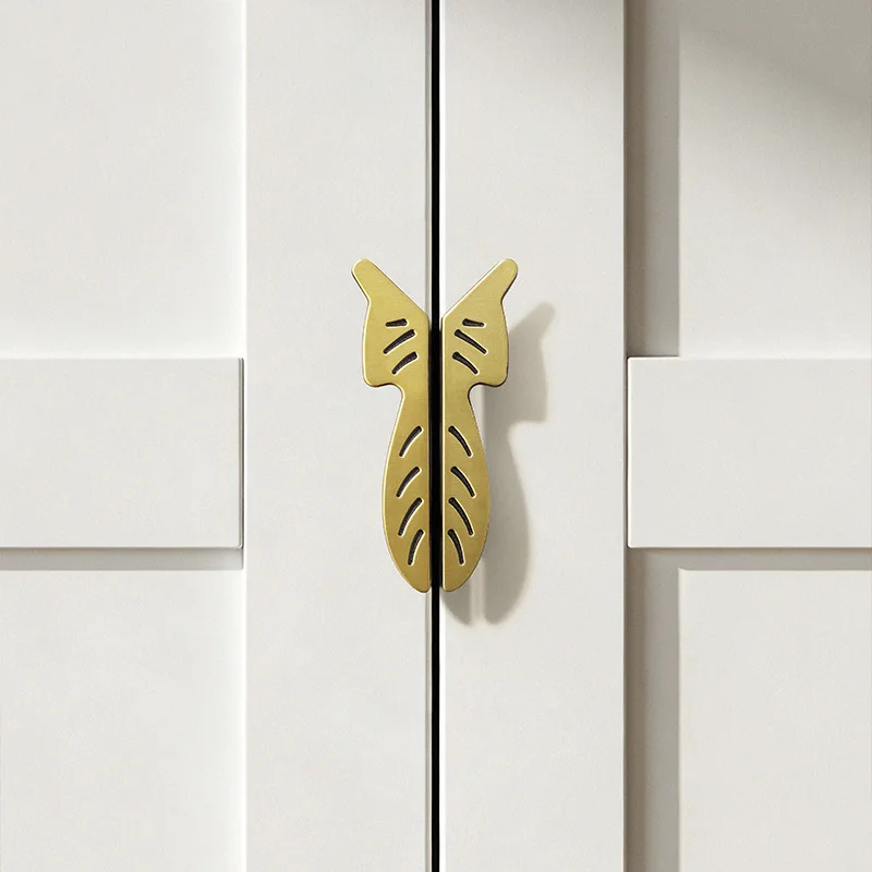 Chinese Style Creative Tree Leaf Kitchen Cabinet Handle Zinc Alloy Antique Bronze Cabinet Door Knob Butterfly Shaped Drawer Pull