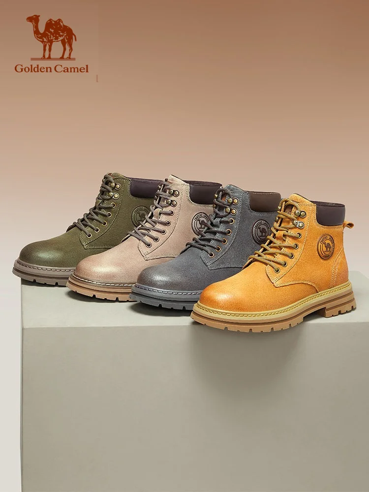 Golden Camel  Men's High-top Hiking Shoes Anti-slip Wear-resistant Mountaineering Boots Casual Sports Shoes for Men 2026 Winter