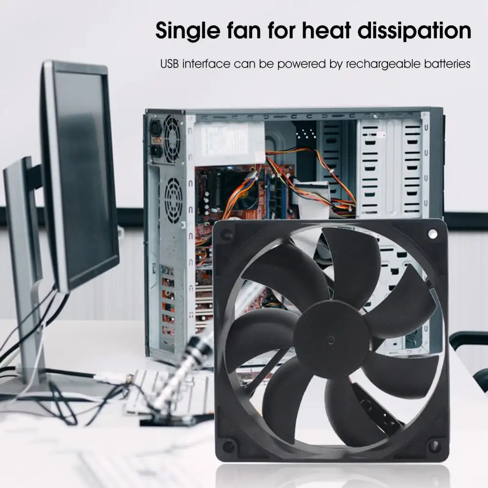 12025 Computer Case Cooling Fan Low Noise Universal Large Air Volume 12cm 5V USB PC CPU Fan Chassis Radiator for Router