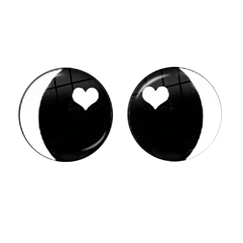 Glass Cartoon Doll Blink Eyes Cute 10pcs 12mm/14mm/18mm/20mm/25mm/30mm Round Cabochon Flat Back Making Findings Jewelry