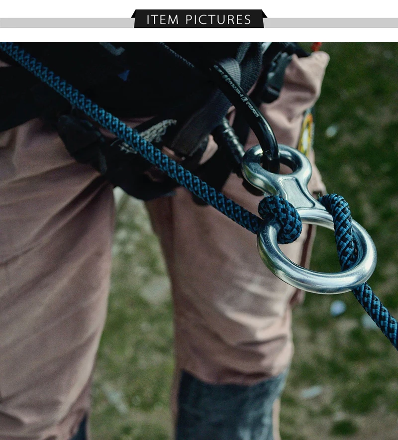 35KN Klettern Karabiner Figur 8 Abseilen Seil Abseilgerät Aluminium Figur Sicherungsgerät Abseilen Downhill Ausrüstung – Detail 2