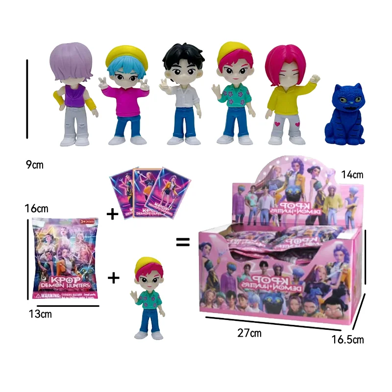 24 pièces/ensemble boîte aveugle film KPop diable chasseur poupée vinyle jouet Rumi Mira Zoi personnage vinyle masque ornement jouet cadeau de noël