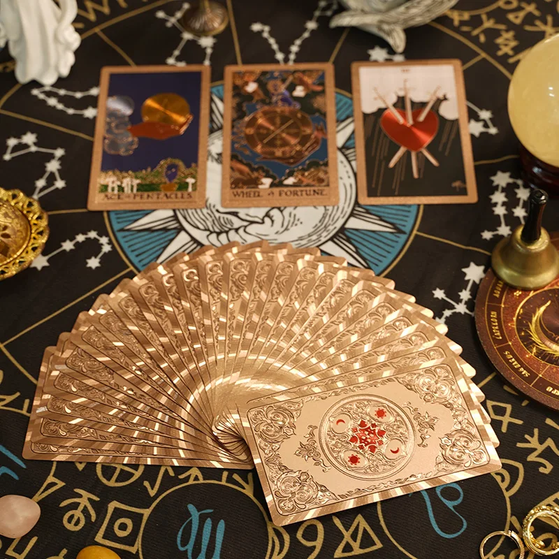 

12*7cm Classic Wait Tarot Cards English Version Rose Gold Fortune Telling Tarot Cards Deck for Beginner