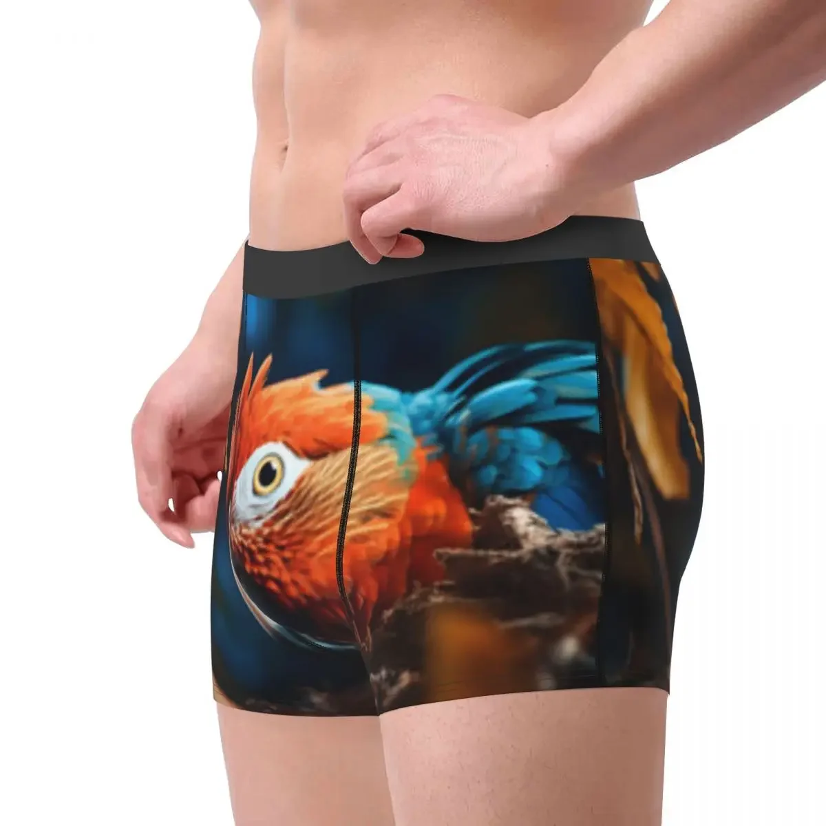 Boxer Men Underpants Parrot Sitting On Branch Men's Panties Shorts Breathable Mens Underwear Briefs Sexy Boxers