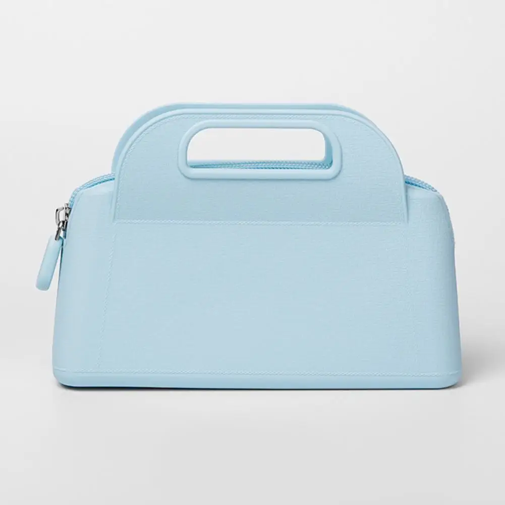 Makeup Case Compact Silicone Makeup Bag Waterproof Cosmetic Organizer with Multiple Compartments Portable Skincare for Travel