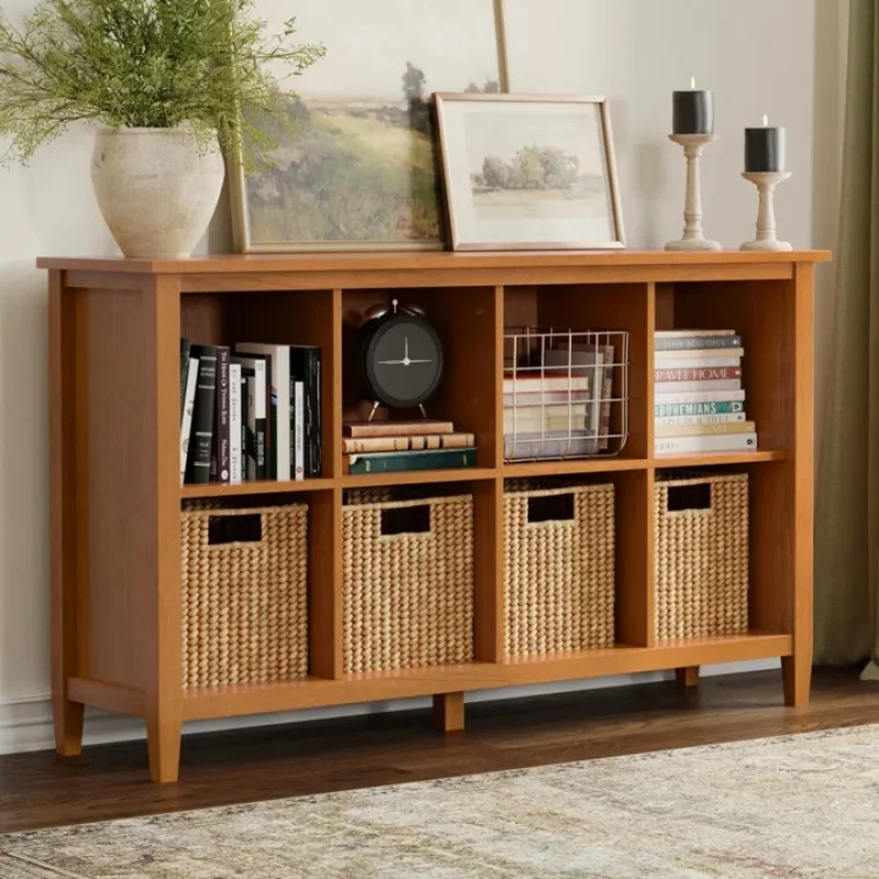 Z DU'S Modern Solid Wood ,Eight-Grid Storage Maximizing Cinet Space. Elegant Practical, Relile And Durl