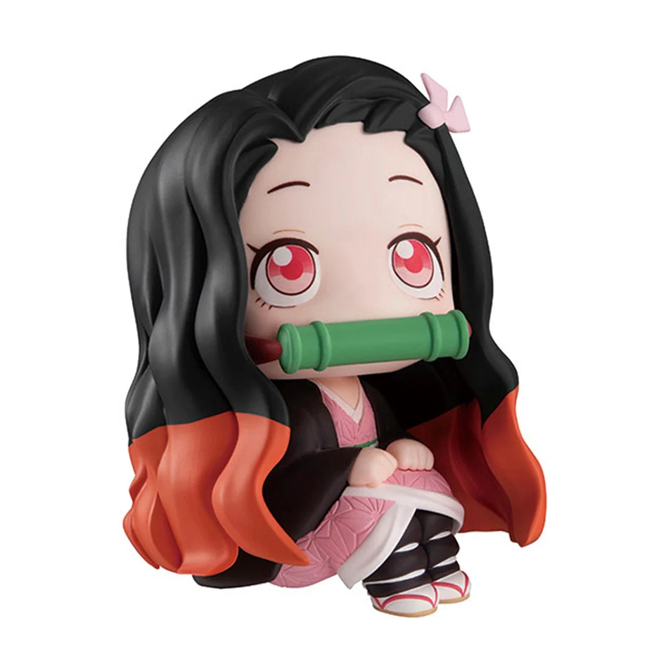 Demon Slayer Anime Figure 9cm Kamado Nezuko Kamado Tanjirou 2Pcs/Set Kawaii Q version Action Figural PVC Model Toy Gift In stock