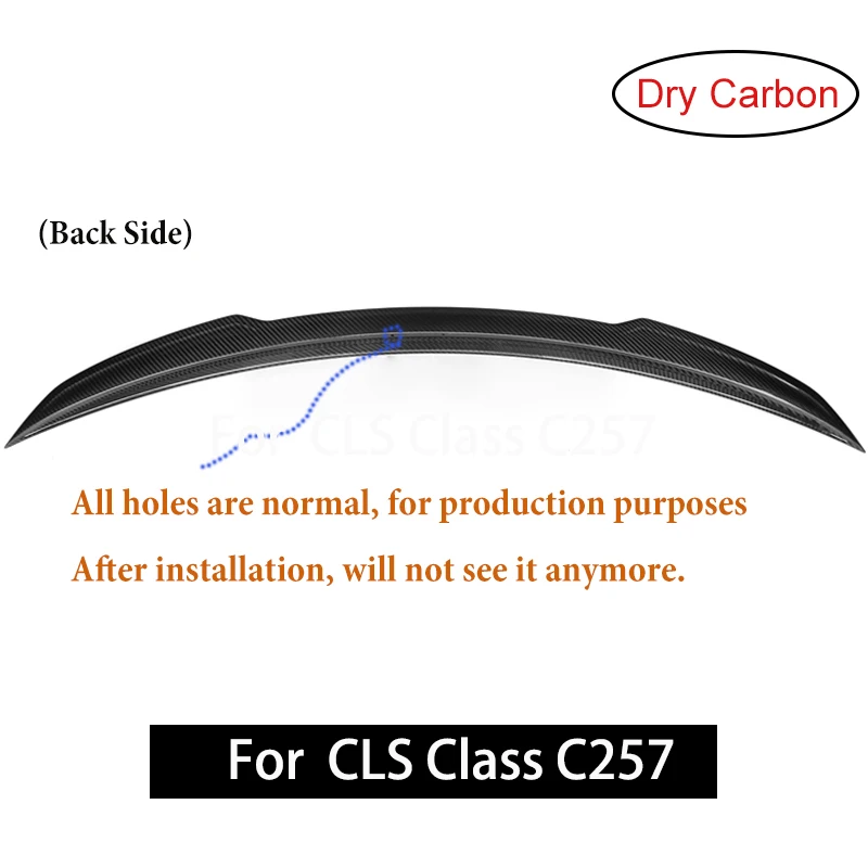 For Mercedes CLS Class C257 4-Door Sedan 2018-UP Dry Carbon Fiber Rear Trunk Spoiler Wings Car Styling Roof Boot Lid Lip Tails