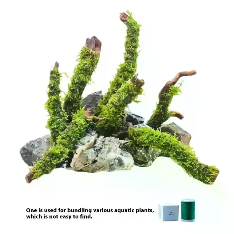 200M Naturally Degradable Moss Thread Cotton Grass Jar Binding Sinking Wood Aquarium Landscape Water Grass Decoration Accessorie