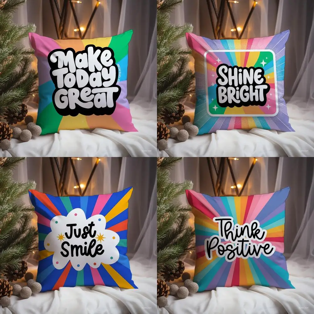 Dopamine Quote Cushion Cover Premium Comfort Reversible Pillow Cove -Two in One Design for Any Room & Car Interior