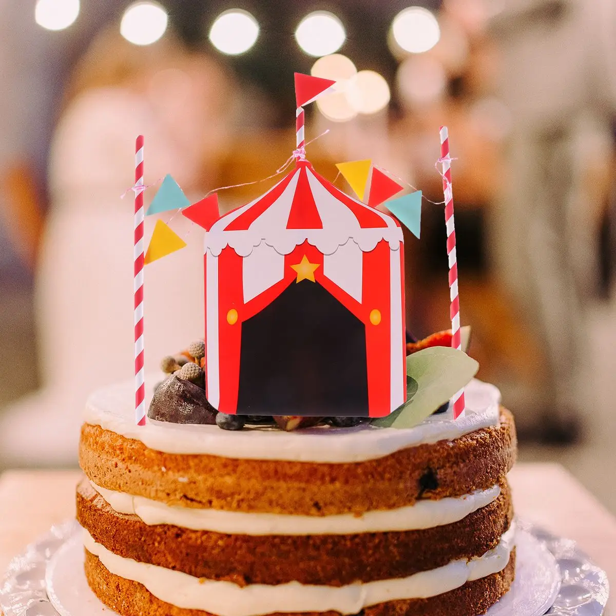 2 conjuntos de picaretas de bolo, toppers de papel, palhaço de circo, decoração de cupcake, bolos de aniversário, palhaço de circo, toppers de bolo de papel