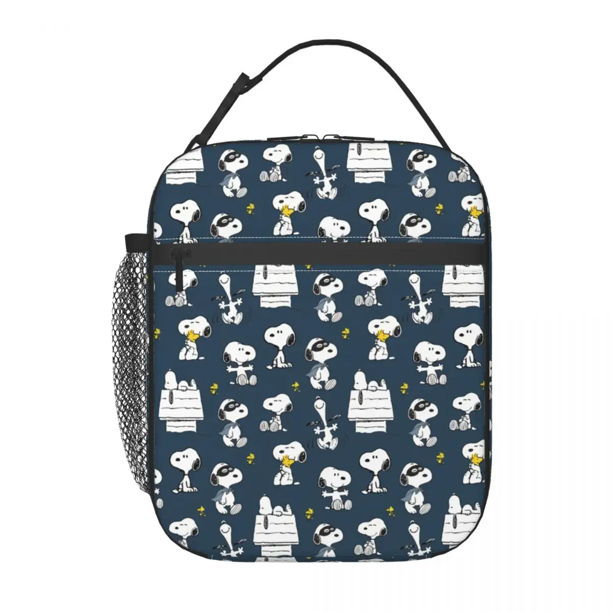 Custom S-Snoopys Cartoon Pattern Insulated Lunch Bags for Women Portable Thermal Cooler Bento Box Kids School Children