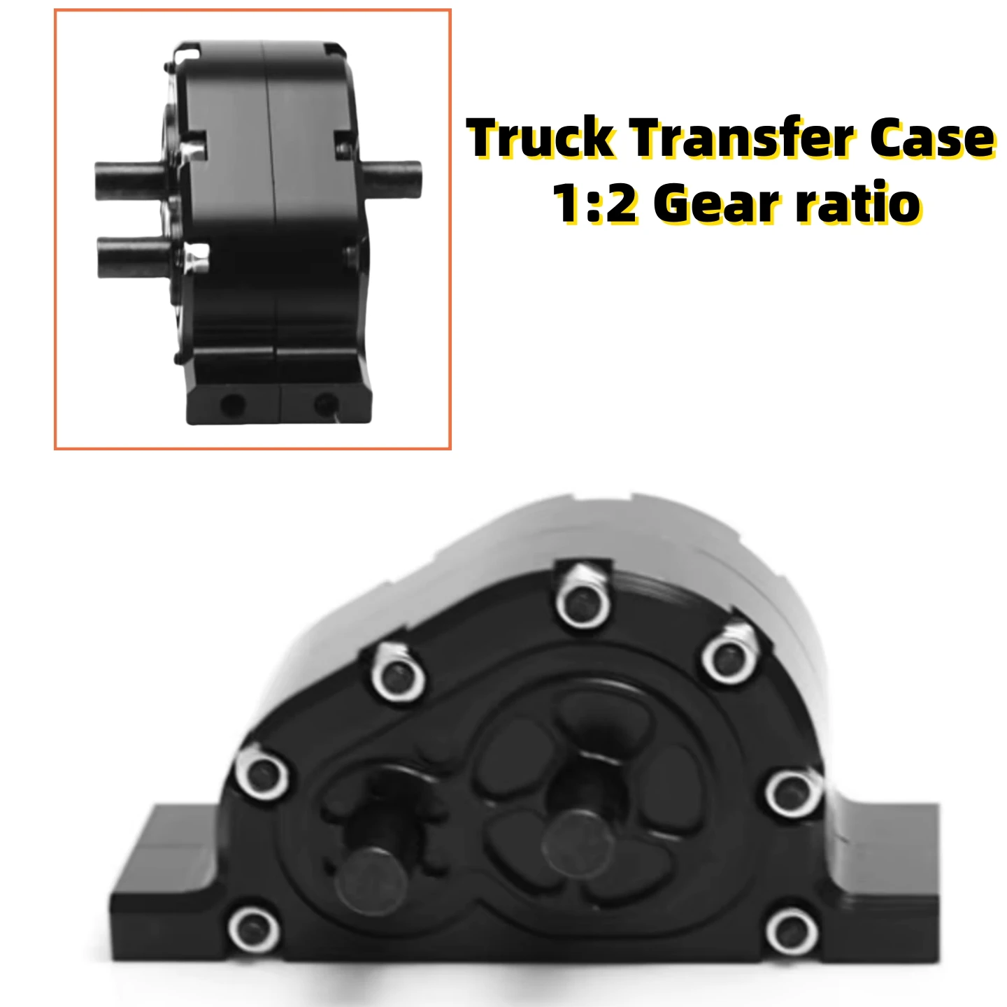 

Truck Transfer Case 1:2 Gear ratio F-5001 for 1/14 Tamiya RC SCANIA Man Lesu Tractor RC Crawler Vehicle Toy 59MM Wide Parts
