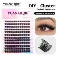 12 filas YUANZHIJIE Material de visón sintético Premium pestañas DIY suministros de pestañas híbridas segmentadas individuales hechas a mano