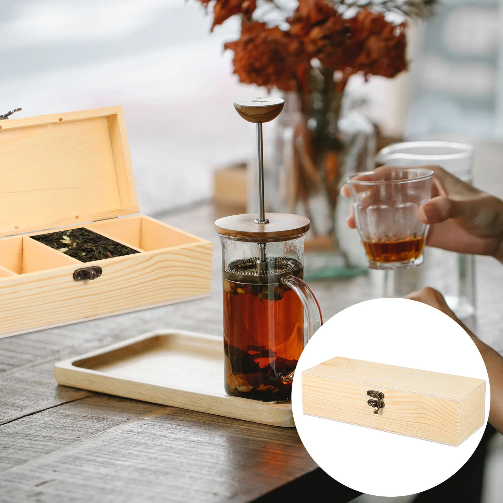 

Wooden Jewelry Storage Box Organizer Case for Rings Necklaces Earrings Accessories Display Stand Durable Desktop for Bedroom