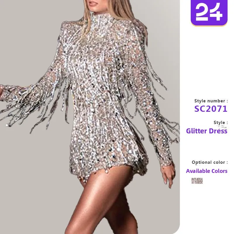 

Весна 2023. Женское длинное платье све с высоким воротником и юбкой Bal Tassel Or Ele Evening Dr для KTV Ocns.