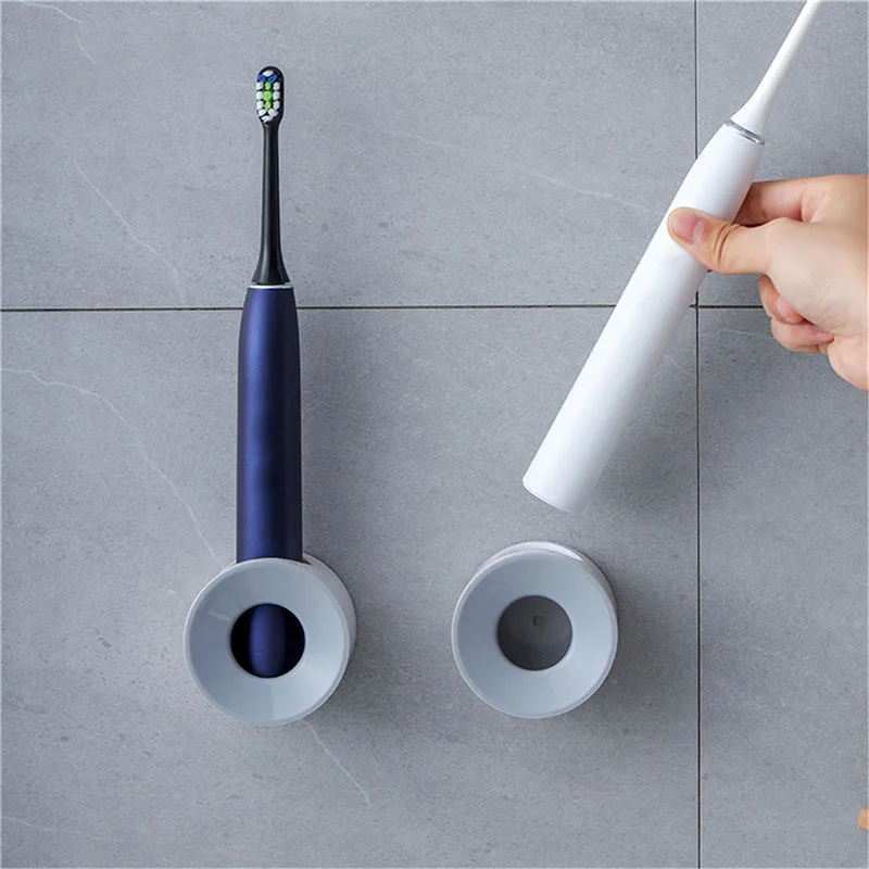 New 1pc Electric Toothbrush Holder Wall-Mounted Dustproof Toothbrush Holder Perforated Bathroom Electric Toothbrush Brush Holder