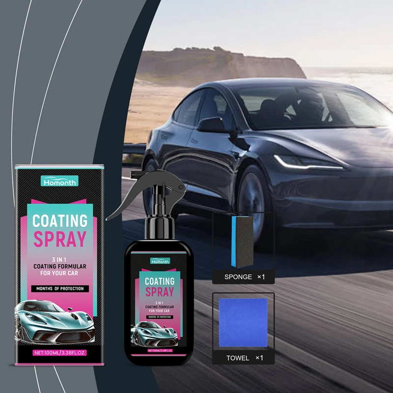 Car Cleaning Spray Waterless Wash Wax Dust Grime Remover Streak Free Shine Paint Safe Formula Quick Detailer with Sponge 2026