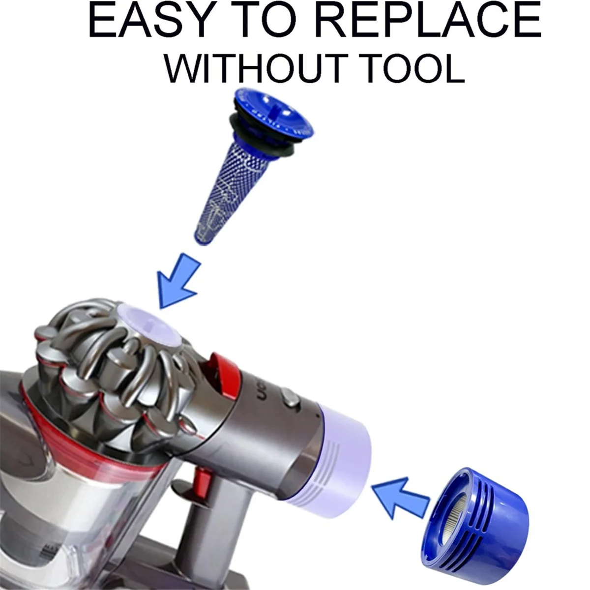 Parti di ricambio filtro per Dyson V7,V8 aspirapolvere senza fili per animali e Absolute strumento per fessure flessibili spazzola per la polvere di tracce