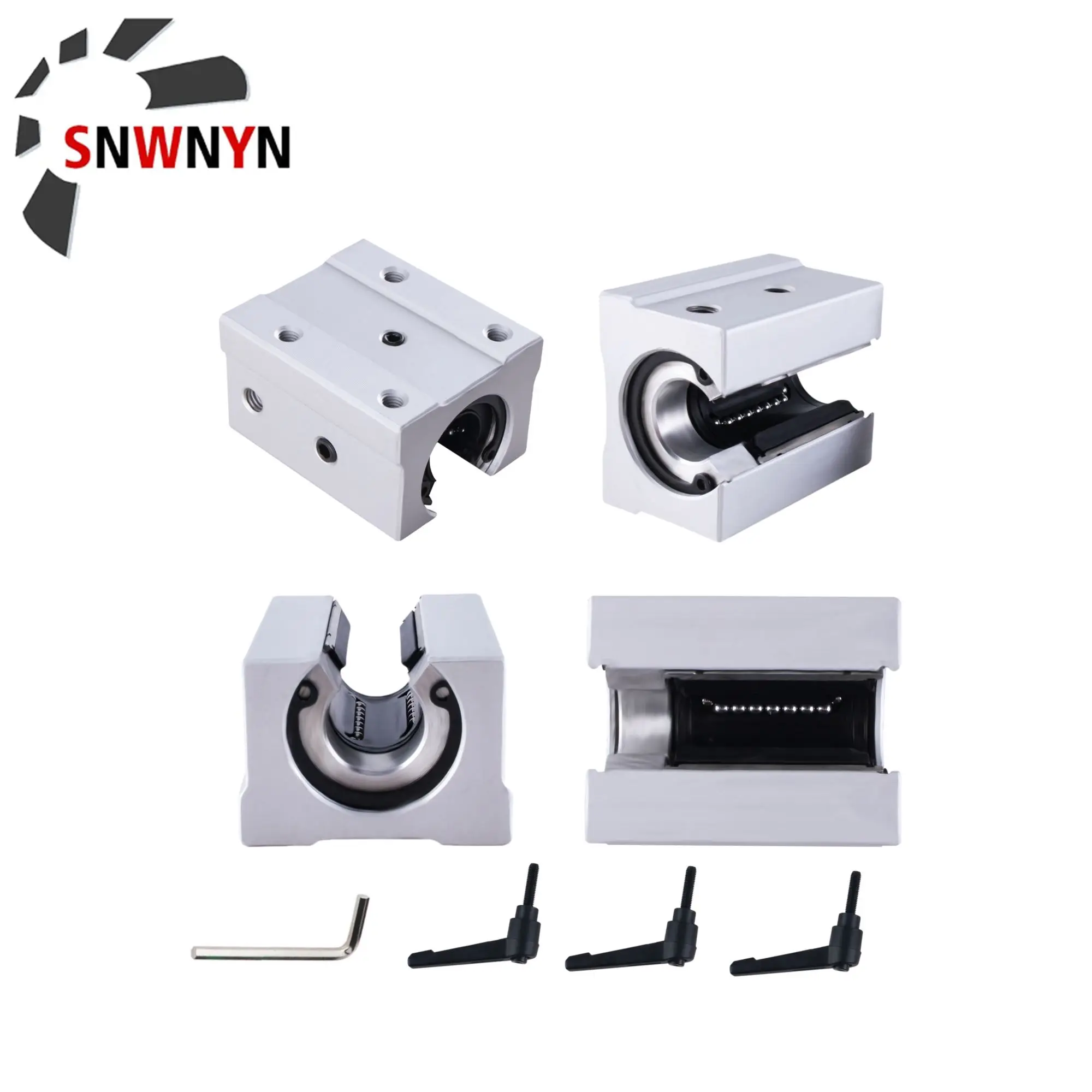 4PC SBR12UU SBR16UU SBR20UU Aluminum Positioning Locking Linear Motion Bearing Slide Unit For SBR12/16/20 Linear Guide Rail