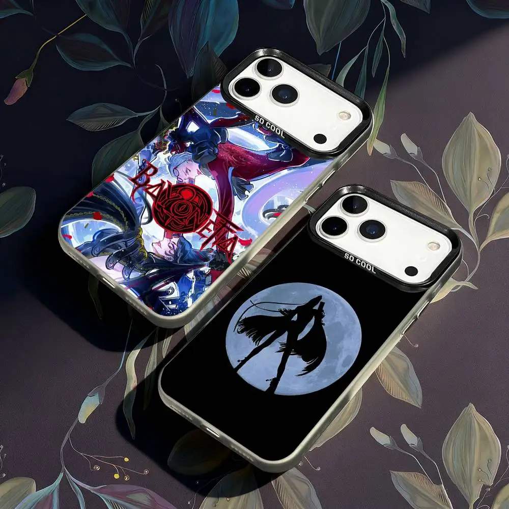 

B-BayonettaS Game Phone Case For iPhone 17,16,15,14,13,12,X,8,Pro,Max,Plus,E,SE4,Air,Mini IMD Matte Black
