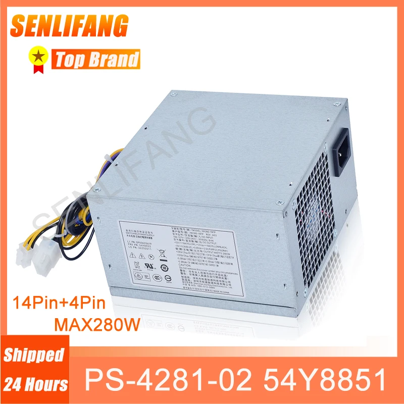 280W PSU 14PIN Power Supply For Lenovo M73 M83 PS-4281-02 54Y8851 54Y8877 SP50A33618 54Y8900 54Y8902 HK380-16FP Refurbished