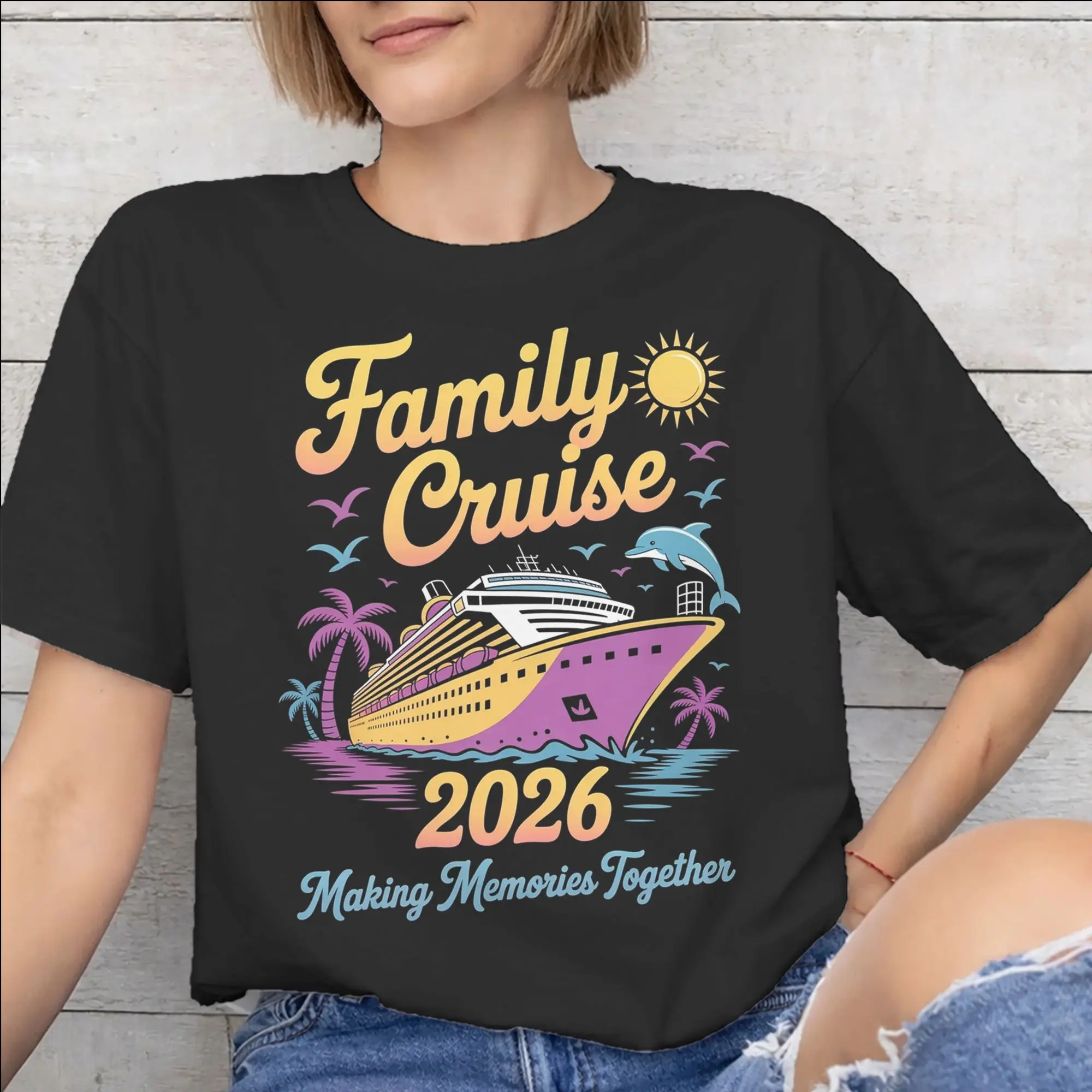 Men Women Family Cruise 2026  T Shirt Pure Cotton Fashion Tee Shirts Making Memories Together Clothing Outfits