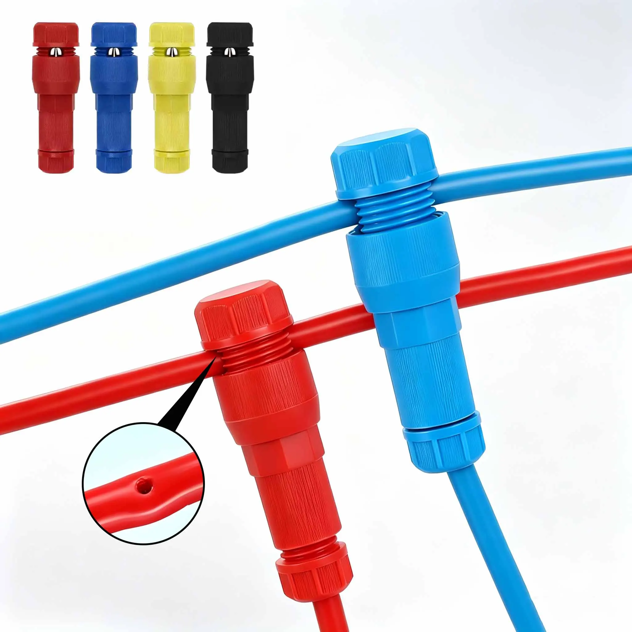 Quick Lock Piercing T-Tap Terminal Block Kit, Self Stripping Nylon Insulated Male Low Voltage Wire Splicing Connector