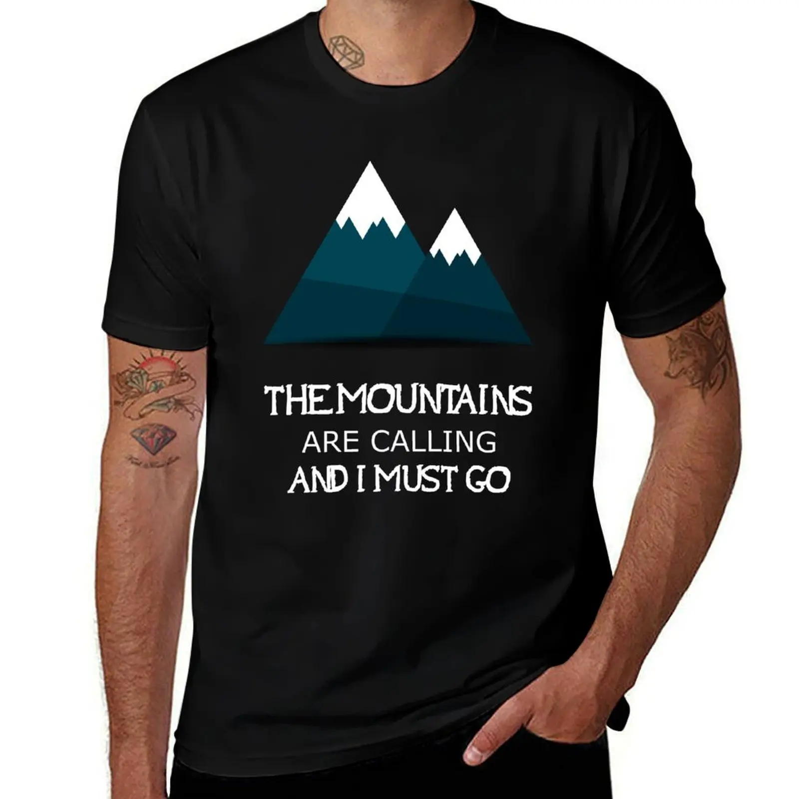 the mountains are calling and i must go T-Shirt Relaxed Fit Casual Short Sleeve Top