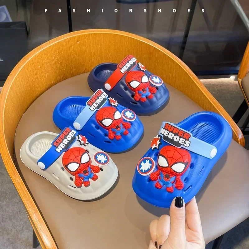 Spider Man children's slippers summer bathroom anti slip home for boys, middle and young children, baby and children's sandals