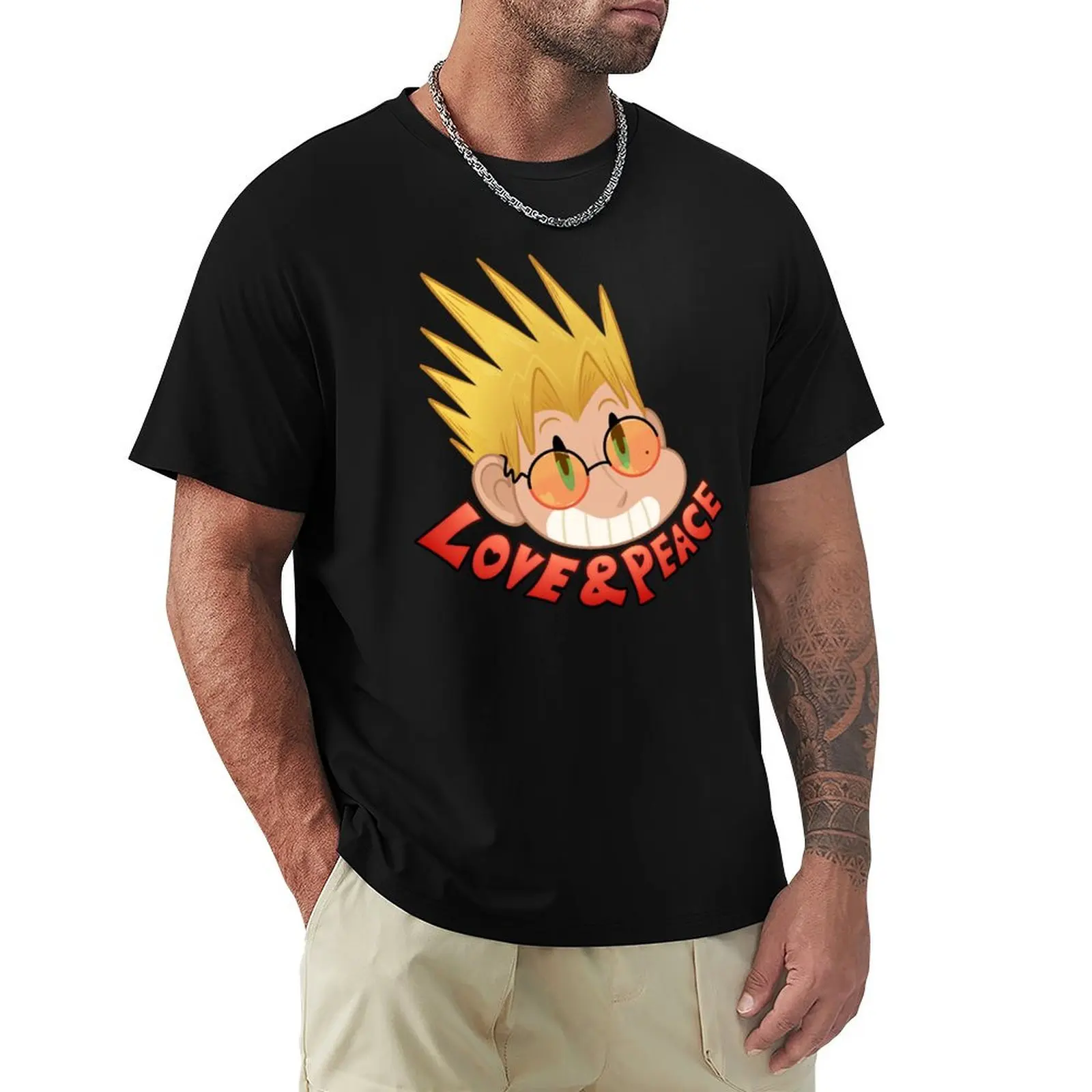 

Vash LOVE & PEACE T-Shirt plus size tops shirts graphic tees funny gifts mens cotton t shirts