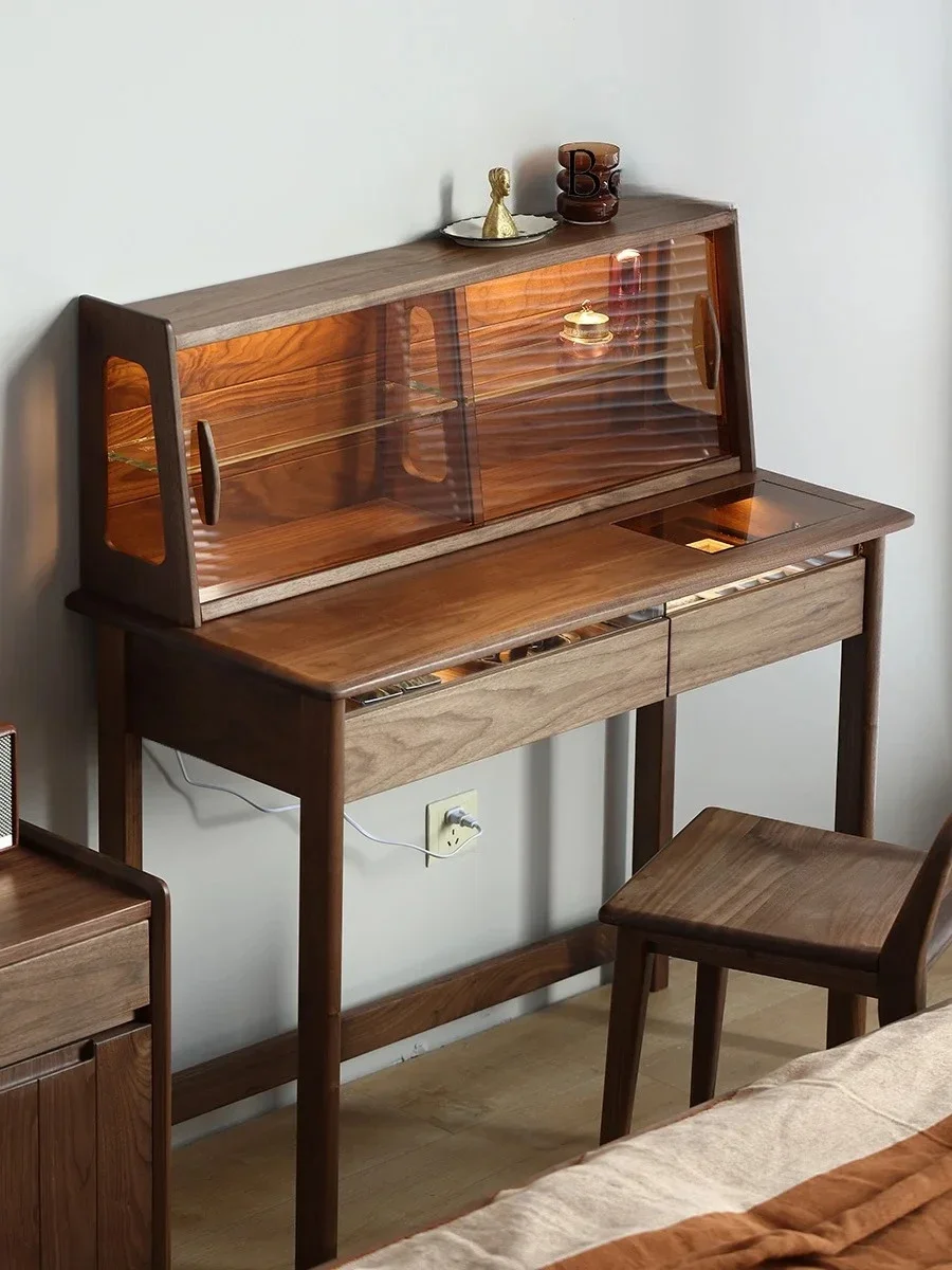 

Nordic Style Solid Wood Household Minimalist Glass Door Desk