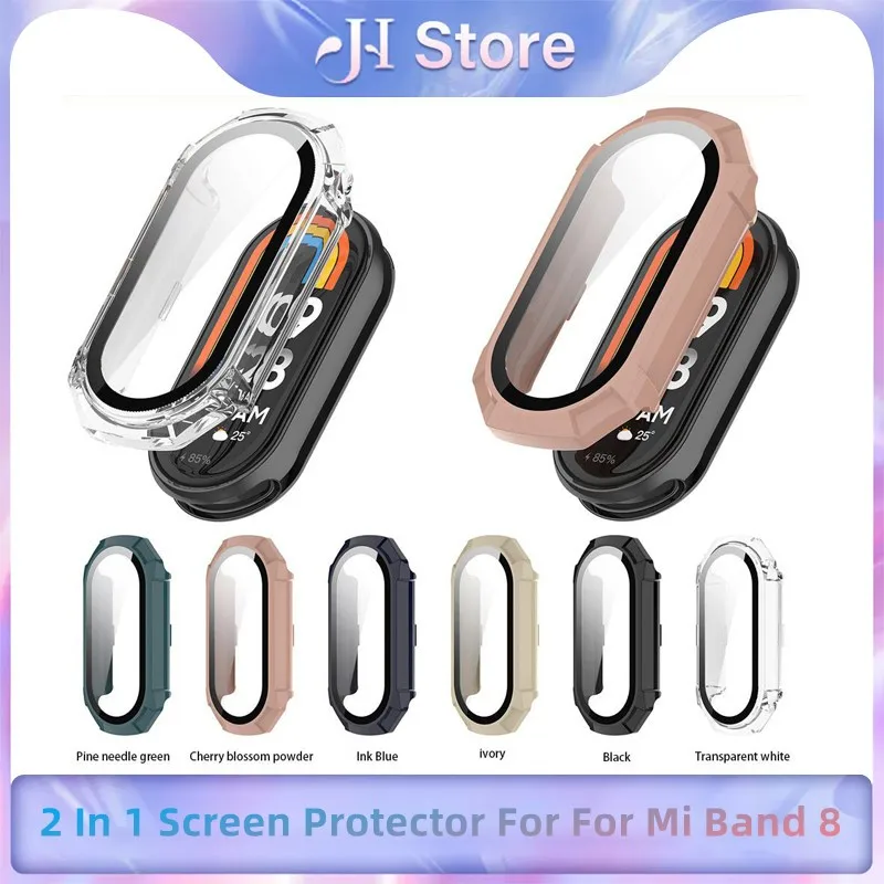 2 in 1 Displays chutz folie für mi Band 8 pc Hardcase HD Film Voll abdeckung Schutzhülle wasserdicht für xiao mi Band 8
