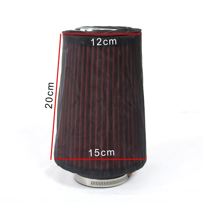 Universal Air Filter Protective Cover Waterproof Oilproof Dustproof For High Flow Air Intake Filters Black