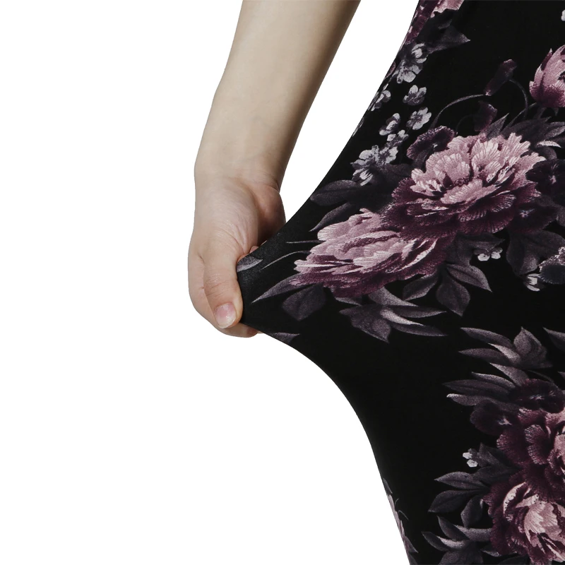 PD127 Wisteria Flower Matte Printed Leggings, Cherry Blossom Leggings, High Elasticity, Comfortable Casual Pants