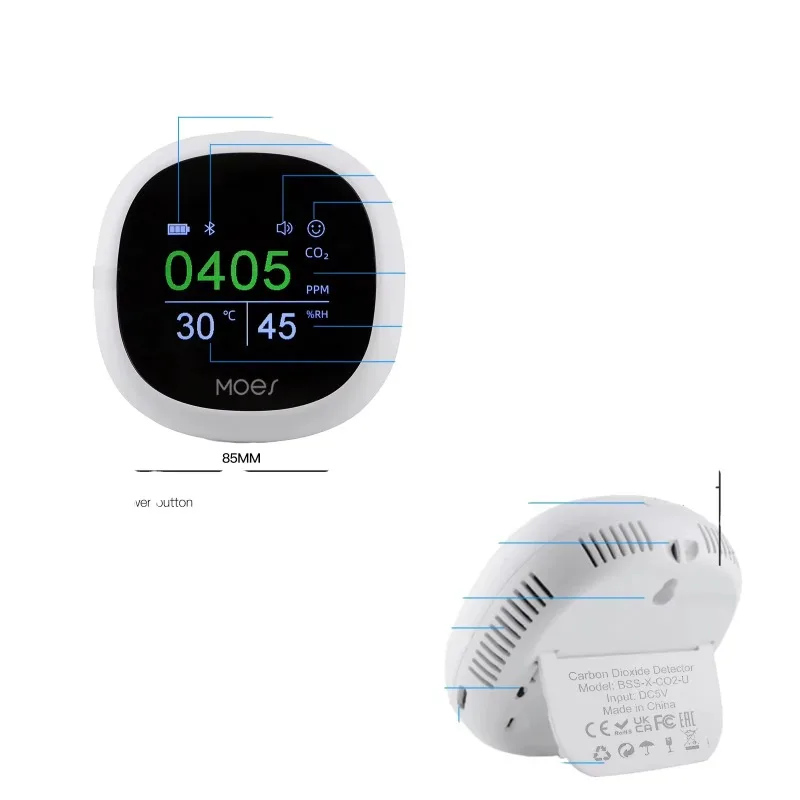 Tuya Smart Voice Control App Control CO2 Meter Detector Agricultural Production Greenhouse Temperature Humidity Sensor Air