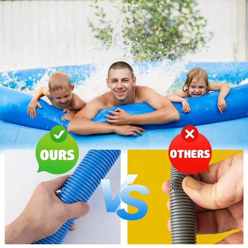 2 Pcs 1.5 Inches 59 Inches Long Pool Pump Hoses With Adapters For Above Ground Pools Accessories